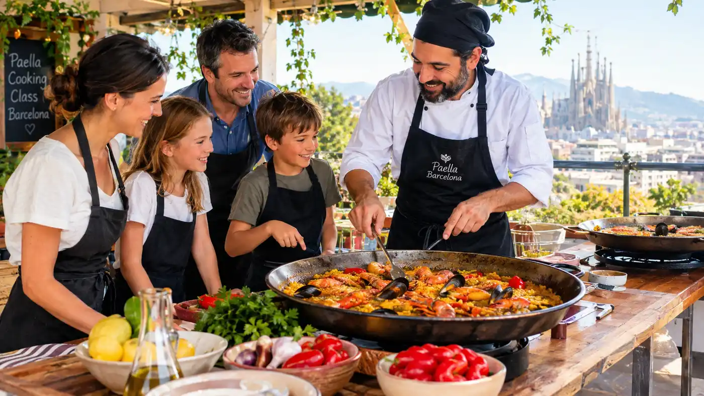 Family and Kid-Friendly Paella Cooking Classes in Barcelona