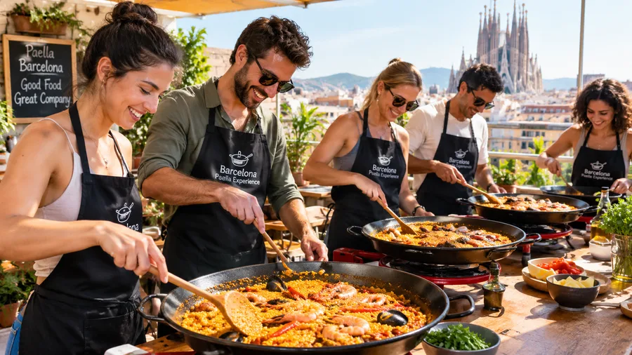 Group Paella Cooking Classes in Barcelona