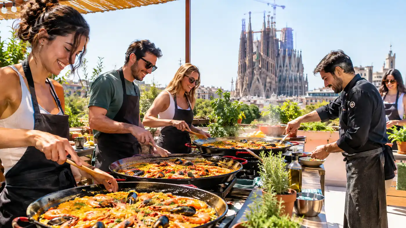 Group Paella Cooking Classes in Barcelona