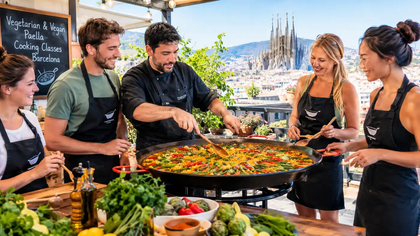 Vegetarian and Vegan Paella Cooking Classes in Barcelona